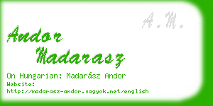andor madarasz business card